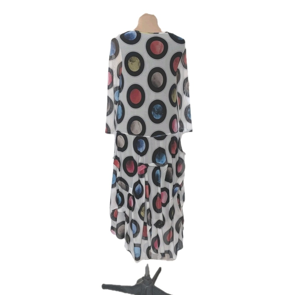 NWT Kozan Lori Planets Drop Waist Dress Mesh Slv XS Art To Wear Whimsical Boho‎ - Picture 5 of 16